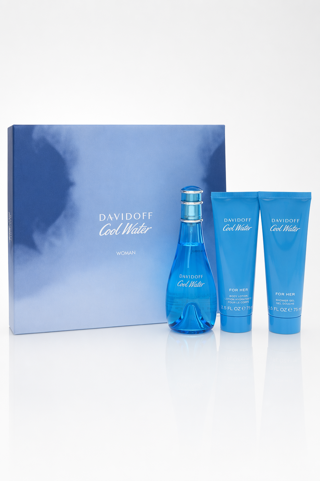 Cool Water Gift Set - 3.4 oz Eau De Toilette Spray + 2.5 oz Body Lotion + 2.5 oz Shower Gel By Davidoff Default