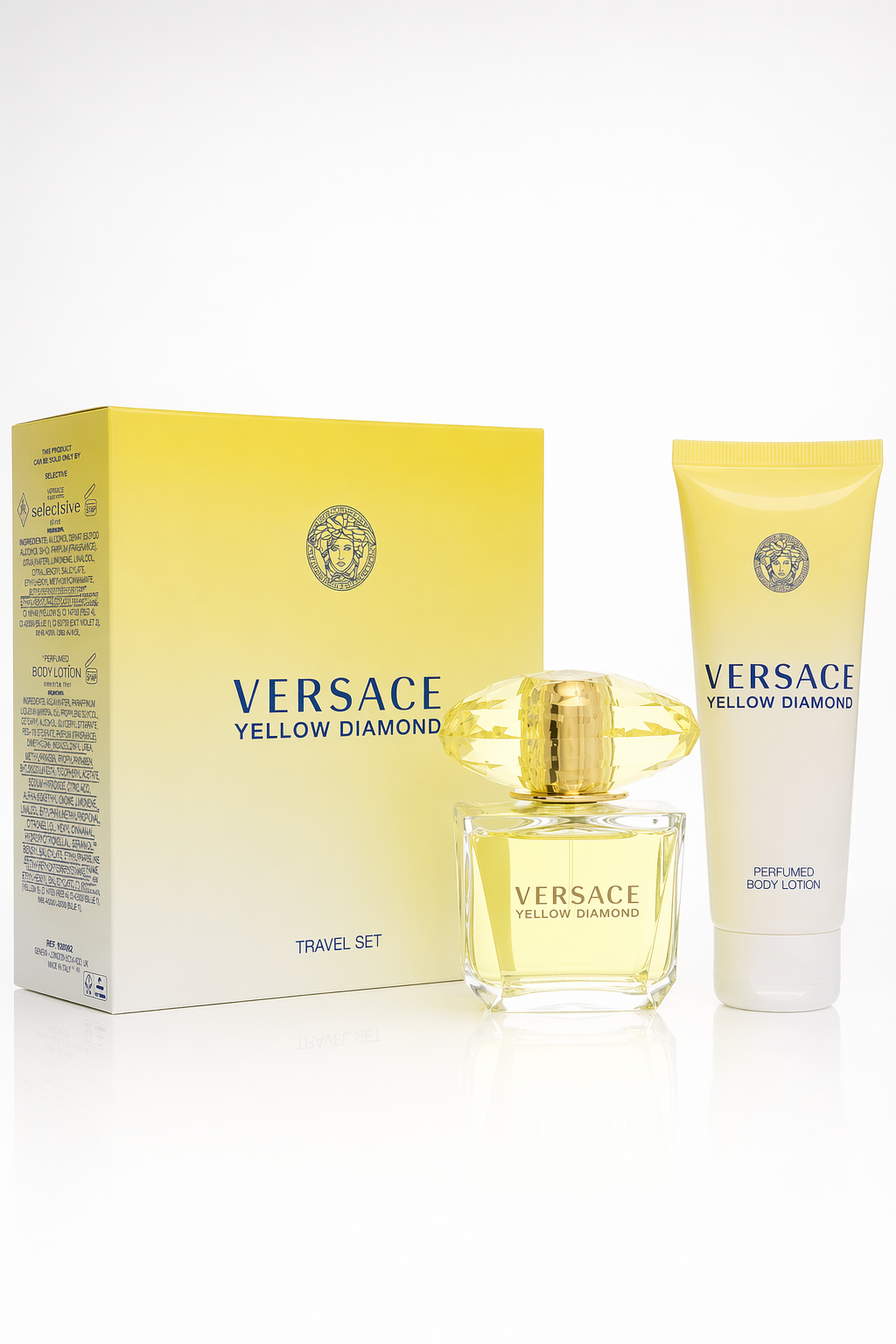 Versace Yellow Diamond Gift Set - 3 oz Eau De Toilette Spray + 3.4 oz Body lotion By Versace Default
