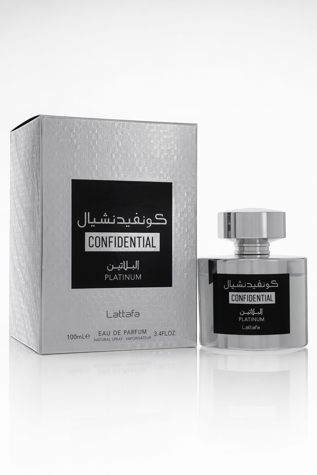 Lattafa Confidential Platinum Eau De Parfum Spray (Unisex) By Lattafa Default