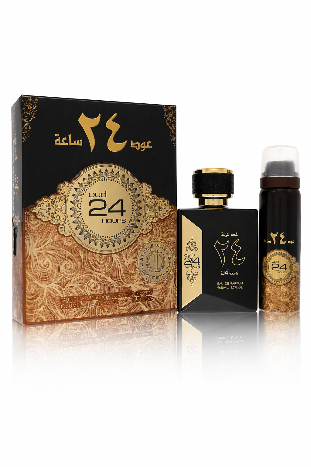 Ard Al Zaafaran Oud 24 Hours Eau De Parfum Spray + 1.7oz Perfumed Spray (Unisex) By Al Zaafaran Default