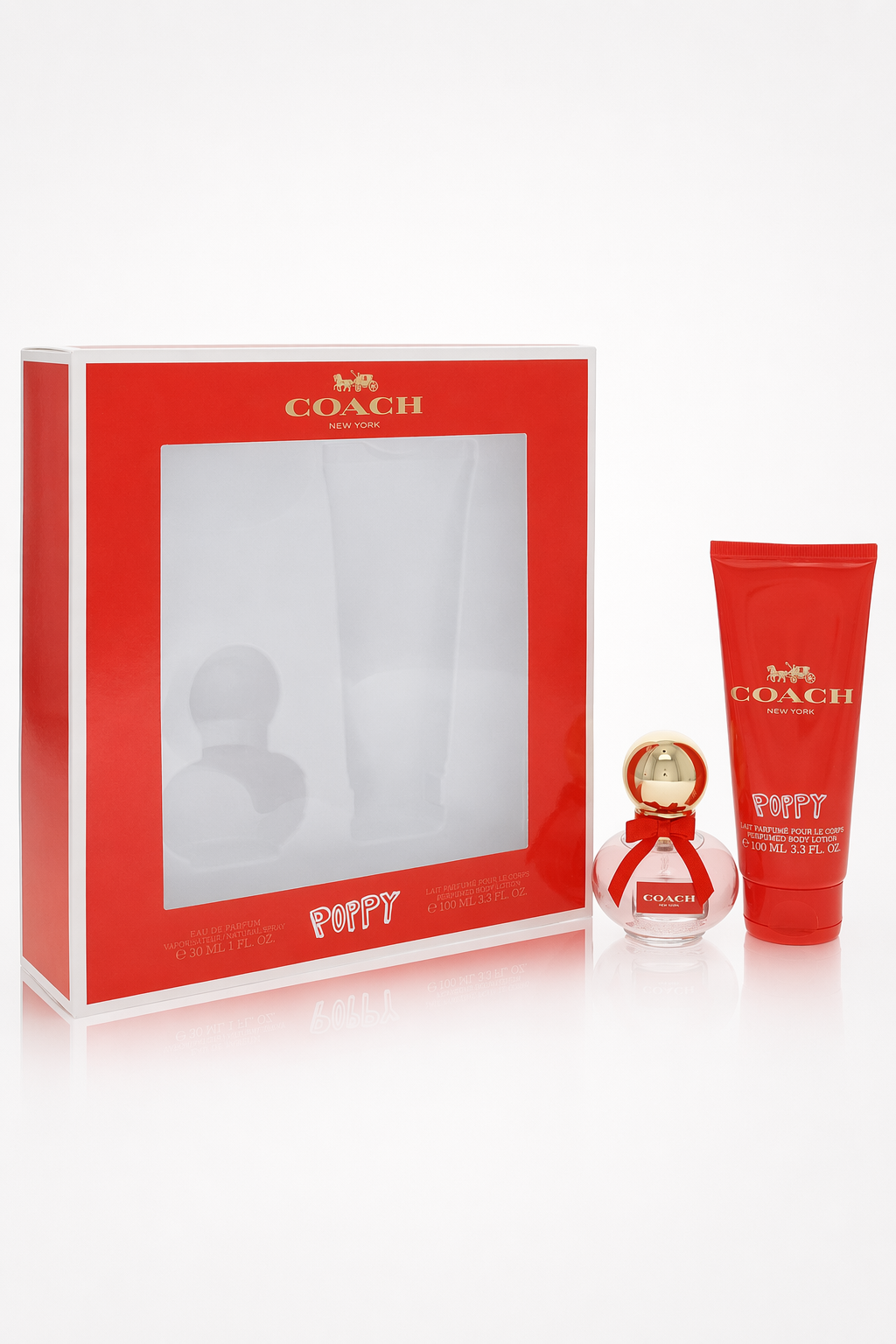 Coach Poppy Gift Set - 1 oz Eau De Parfum Spray + 3.3 oz Body Lotion By Coach Default