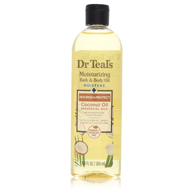 Dr Teal's Moisturizing Bath & Body Oil Nourishing Coconut Oil with Essensial Oils, Jojoba Oil, Sweet Almond Oil and Coco