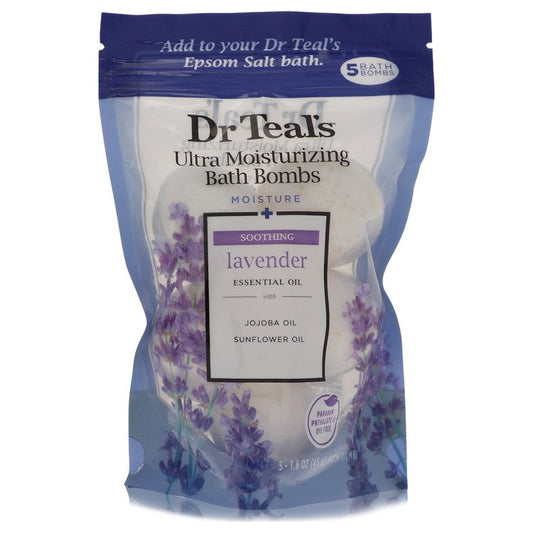 Dr Teal's Ultra Moisturizing Bath Bombs Five (5) 1.6 oz Moisture Soothing Bath Bombs with Lavender, Essential Oils, Jojo