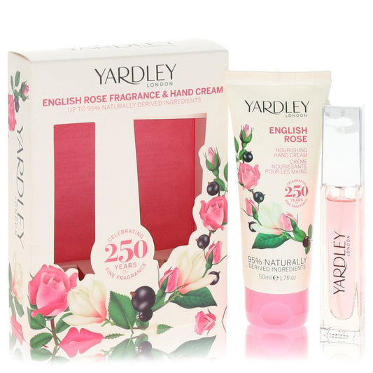English Rose Yardley Gift Set - .5 oz Mini EDT Spray + 1.7 oz Hand Cream By Yardley London