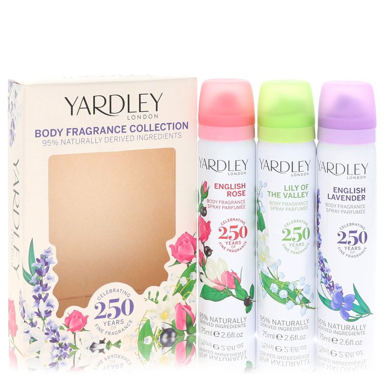 English Lavender Gift Set - 3 x 2.6 oz Body Spray in English Lavender, English Rose, Lily of the Valley By Yardley London