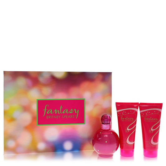 Fantasy Gift Set - 3.3 oz Eau De Parfum Spray + 3.3 oz Body Souffle + 3.3 oz Shower Gel By Britney Spears
