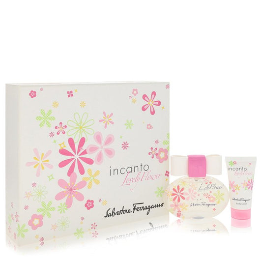 Incanto Lovely Flower Gift Set - 1.7 oz Eau De Toilette Spray + 1 oz Body Lotion By Salvatore Ferragamo