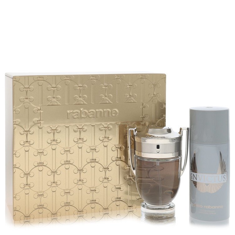 Invictus Gift Set, 3.4 oz Eau De Toilette Spray + 5.1 oz Deodorant Spray By Paco Rabanne