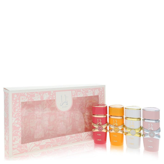 Lattafa Yara Gift Set, Mini My Yara EDP Collection Set contains Yara, Yara Moi, Yara Tous, Yara Candy all sized 0.08 oz 
