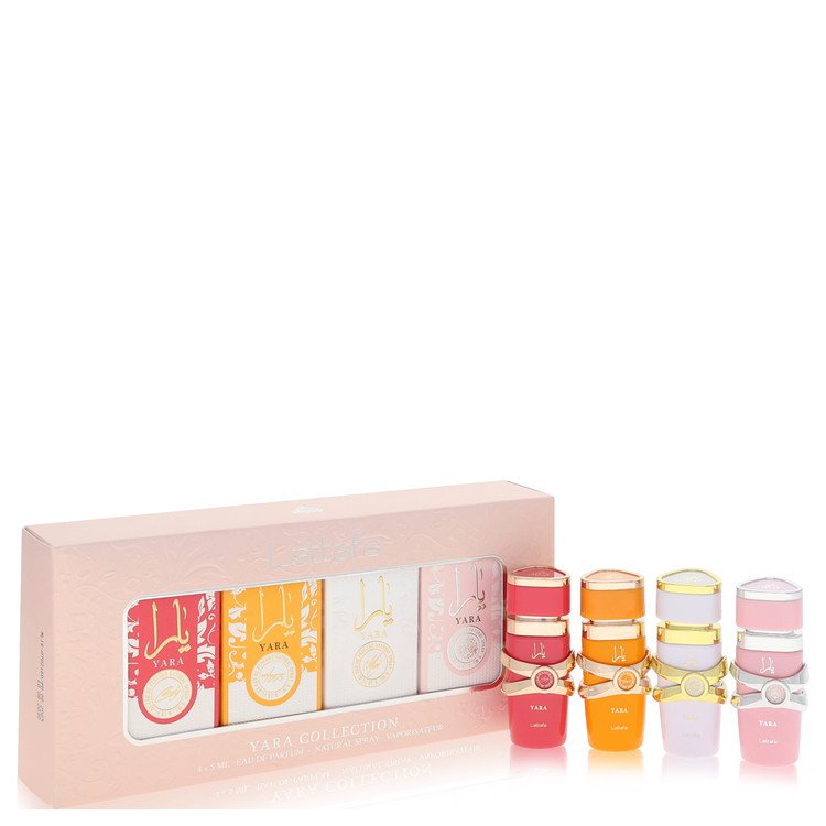 Lattafa Yara Gift Set, Mini EDP Collection Set Contains Yara Candy, YaraTous, Yara Moi, Yara all sized 0.16 oz EDP By La