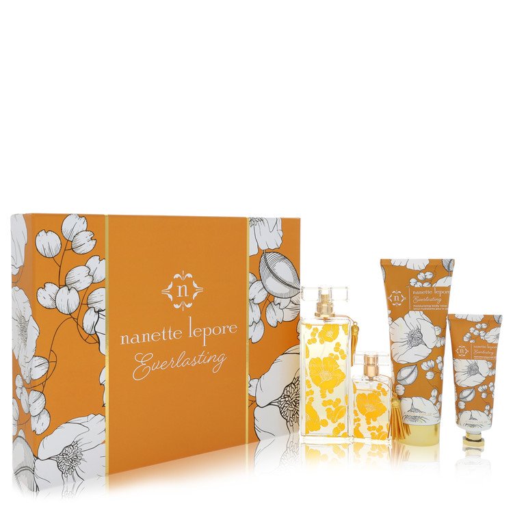 Nanette Lepore Everlasting Gift Set - 3.4 oz Eau De Parfum Spray + .68 oz Eau De Parfum Spray + 6.8 oz Body Lotion + 2.5 oz Hand Lotion By Nanette Lepore