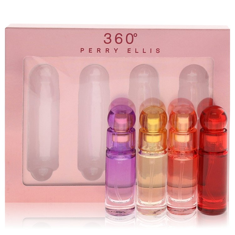 Perry Ellis 360 Purple Gift Set - .25 oz  EDP Spray Perry Ellis 360 Coral +.25 oz EDT Spray Perry Ellis 360 + .25 oz  EDP Spray Perry Ellis 360 Purple + .25 oz EDP Perry Ellis 360 Red By Perry Ellis