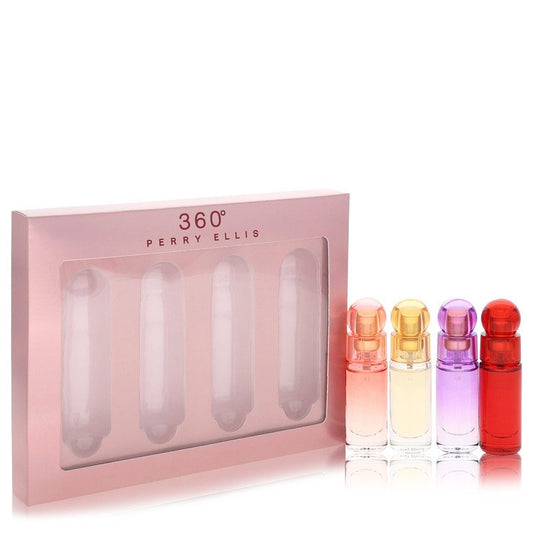 Perry Ellis 360 Coral Gift Set - .25 oz  EDP Spray Perry Ellis 360 Coral +.25 oz EDT Spray Perry Ellis 360 + .25 oz  EDP Spray Perry Ellis 360 Purple + .25 oz EDP Perry Ellis 360 Red By Perry Ellis