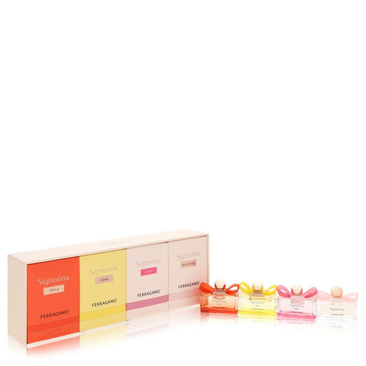 Signorina Gift Set, Signorina, Siginorina in Fiore, Signorina Libera, Signorina Unica each in 0.17 oz EDP size By Salvat