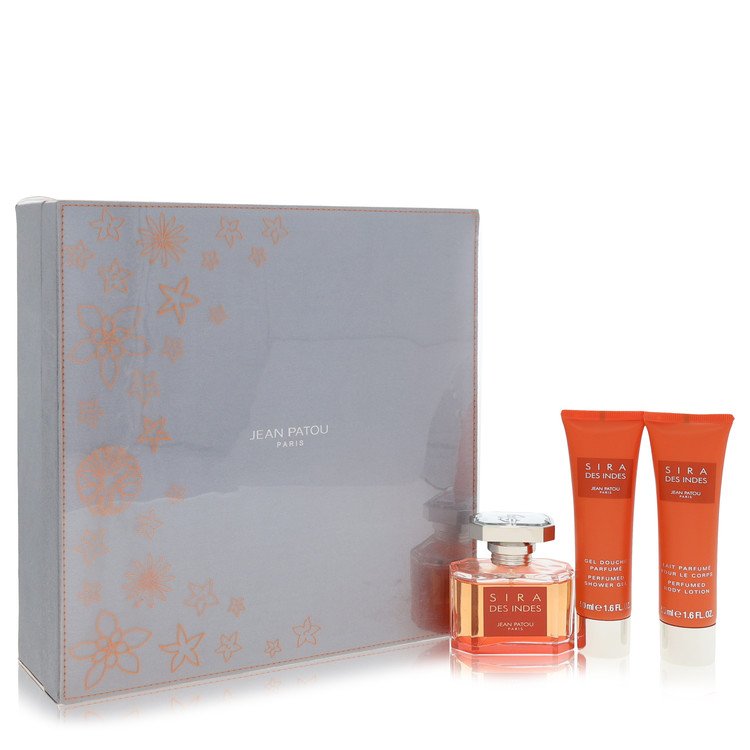 Sira Des Indes Gift Set, 1.6 oz Eau De Parfum Spray + 1.6 oz Body Lotion + 1.6 oz Shower Gel By Jean Patou