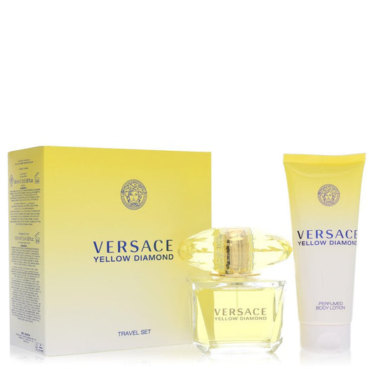 Versace Yellow Diamond Gift Set, 3 oz Eau De Toilette Spray + 3.4 oz Body lotion By Versace
